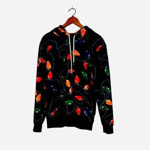 Christmas Lights  Holiday Pullover Hoodie W/Pouch pocket Arvilhill Size 12